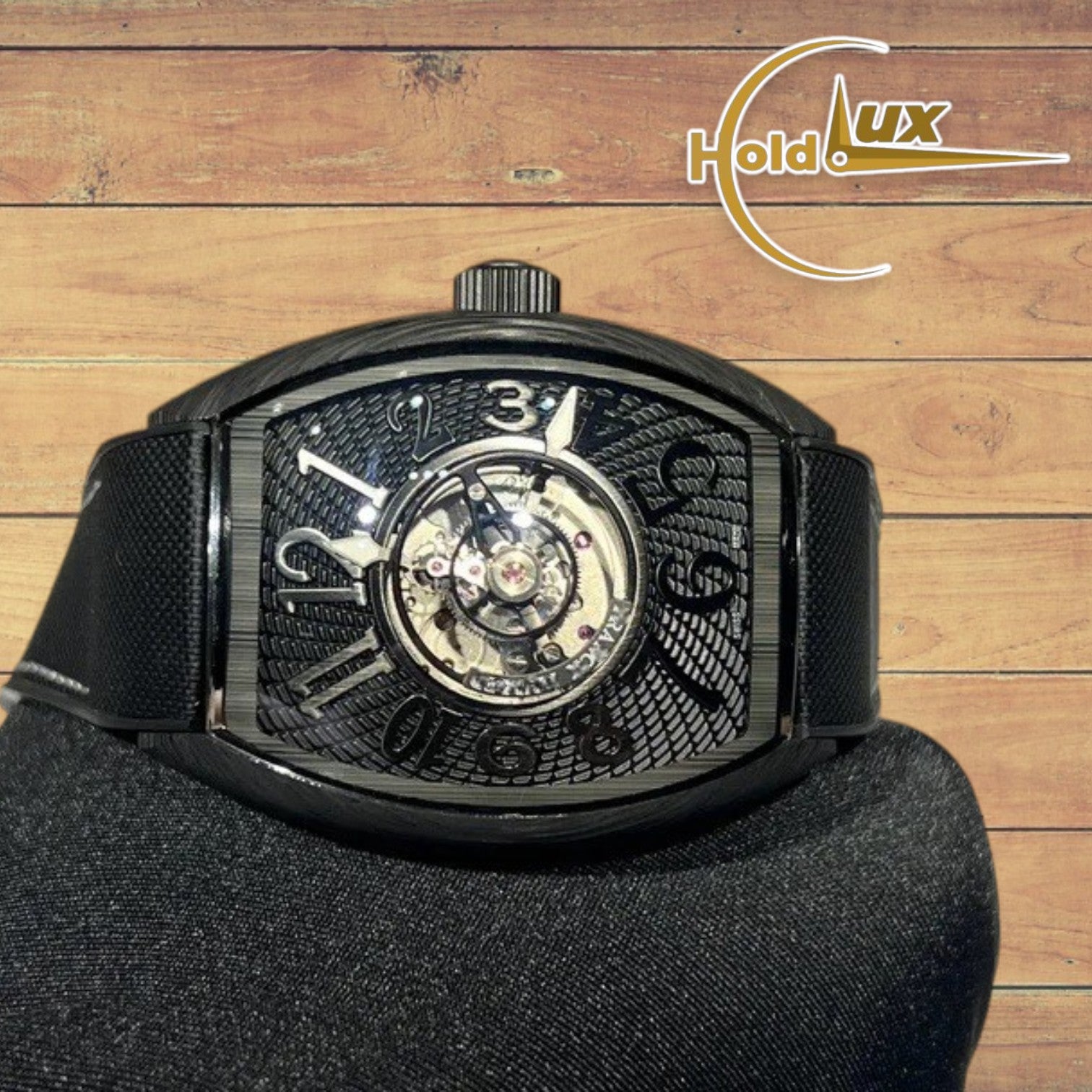 Customized Brand High-End Luxury Automatic Mechanical Watch Inspired by Curvex CX Grand Central Tourbillon Series,