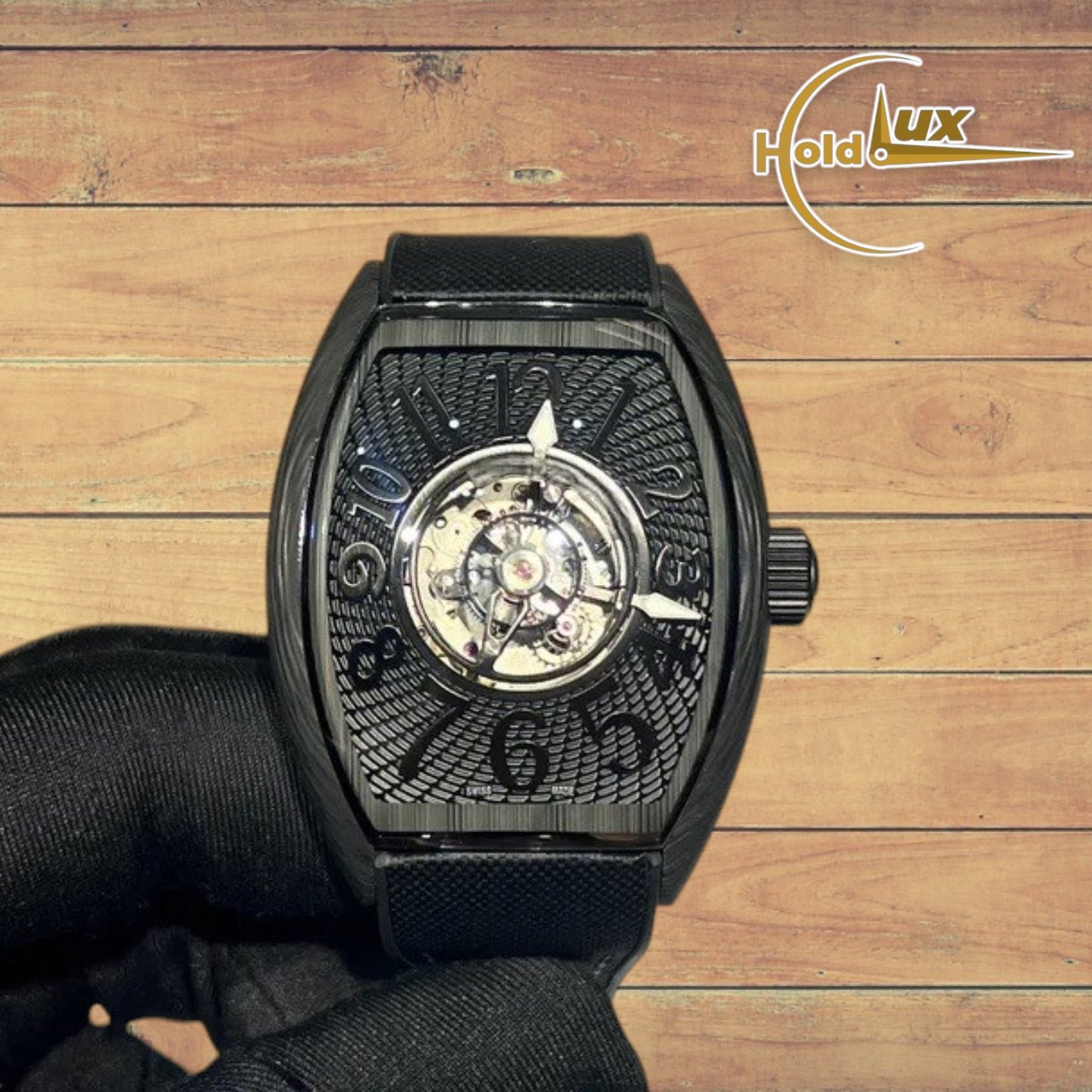 Customized Brand High-End Luxury Automatic Mechanical Watch Inspired by Curvex CX Grand Central Tourbillon Series,