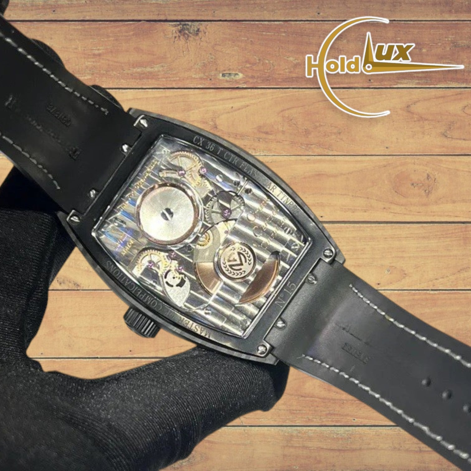 Customized Brand High-End Luxury Automatic Mechanical Watch Inspired by Curvex CX Grand Central Tourbillon Series