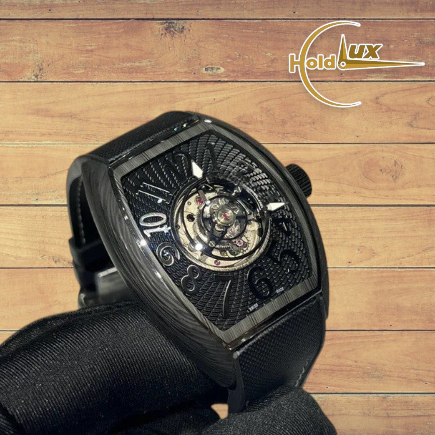 Customized Brand High-End Luxury Automatic Mechanical Watch Inspired by Curvex CX Grand Central Tourbillon Series