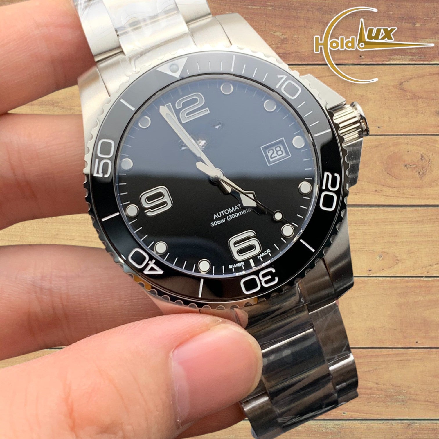 Customized Brand High-End Luxury Automatic Mechanical Watch Inspired by the Hydro Conquest  Series, Model  L3.782.4.53.6